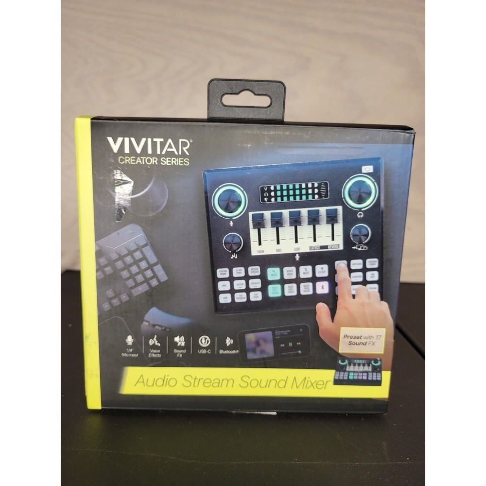Vivitar Creator Series Audio Stream Sound Mixer USB-C Bluetooth Voice Effects